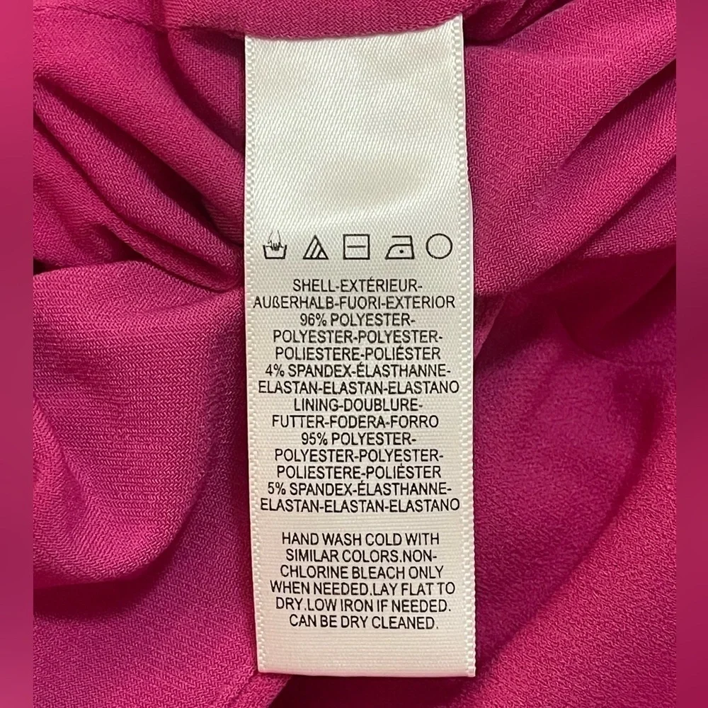 Dress the Population magenta pink back slit midi dress women’s size small - Picture 7 of 8